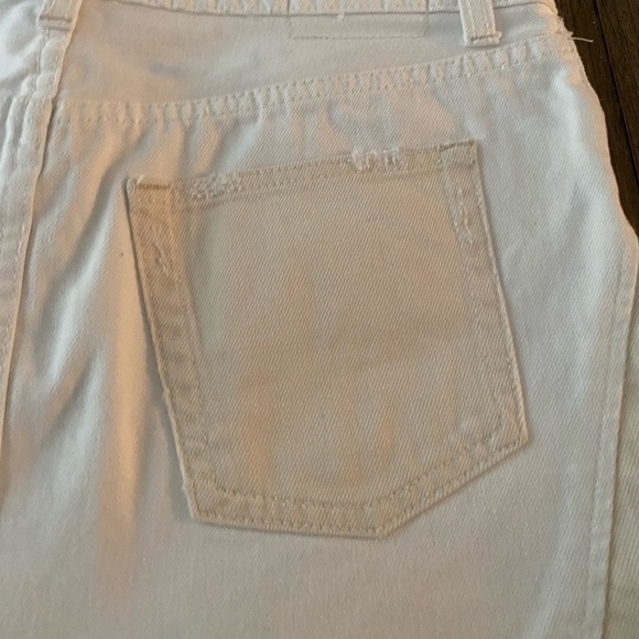 Free People Patched Up Ivory Denim Mini Skirt. Sz 28 - Picture 9 of 13